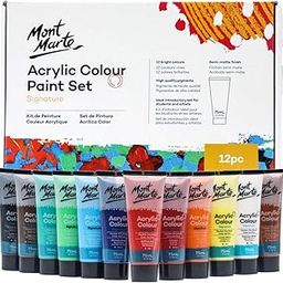 Mont Marte Acrylic Colour Paint Set 12Pc X 75Ml - Multicolor-image-36