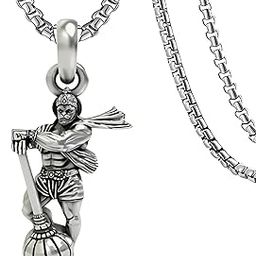 Hanuman Ji Pendant with Gada | Bajrangbali Religious Locket Necklace for Men & Women | Ram Bhakt Sankat Mochan Mahabali Hanuman Jewellery with Chain (Pack of 1)-1