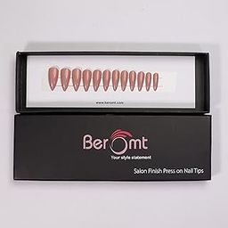 Beromt High Shine Glossy Finish Set of 12pcs False Nails Acrylic Full Fake Nail Tips with Transparent Jelly Glue Stickers and Nail Kit- BFN317PSN-image-71