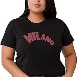100% Pure Cotton Plus Size T Shirt for Women & Girls - Regular Fit | Half Sleeve Roundneck Stylish Tshirt | Graphic Printed Milano | Size - (XL to 6XL)-image-56