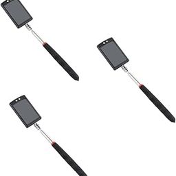 Healeved 3pcs Telescoping Led Inspection Mirror for Under Car and Mechanical Equipment Checks Flexible Rotating Design for Hard Reach Areas Handheld Security Tool Viewing Low Light-6