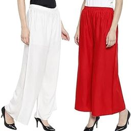 Women's Relaxed Cotton Rayon Palazzo | Regular Fit Palazzo Pants | Solid Relaxed Bottom Pants for Women & Girls-image-90