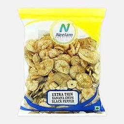 Neelam Foodland Extra Thin Banana Chips, Salt and Pepper Banana Chips, Snacks, 400g-image-43