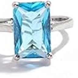 925 Sterling Silver rings For Women | Blue Topaz Adjustable Pure Silver Rings For Girls-image-48