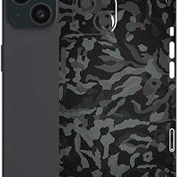 AtOdds - Compatible for iPhone 15 - Mobile Back Skin Sticker - Lamination - Back Screen Guard Protector Film Wrap (Coverage - Back+Camera+Sides) (Design - Black Camo)-picture-23