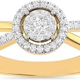 pc jeweller The Orbicular 18KT Yellow Gold and Diamond Ring for Women-picture-26