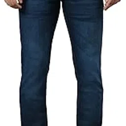 cantabil Cotton Denim Flat Front Mid Rise Full Length Narrow Fit Blue Casual Jeans for Men | Denim for Mens | Mens Cotton Casual Jeans (P_MDNM00333_DARKCARBONBLUE)-picture-25