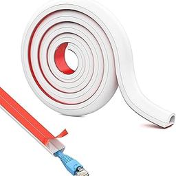 2M Wire Hider On Wall, Cord Cover Self Adhesive Floor Cord Hider Wall Wire Holder Hider Flexible Reuseable Cord Cover with Side Open Cable Organisers Wall Wire Holder Hider-image-14