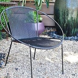 THE INSIDE PROJECT Metal Frame with PVC Cords Pedro Hoop Chair for Home Decor (Raven Black)-45
