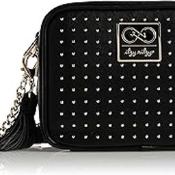 Chelsea + Cole for Itzy Ritzy Crossbody Diaper Bag - Studded Double Take Crossbody Diaper Bag Includes 6 Pockets, Changing Pad & Tassel; Black with Sweetheart Print Interior and Gold Hardware-image-31