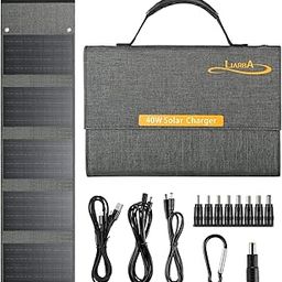 Liarba 40W Solar Panel, Professional Solar Panel Charger,Foldable Solar Panel,Portable Solar Panel with USB QC3.0/DC Port for Compatible with Power Station,Cell Phone, Outdoor Camping Van Rv Trip-image-24
