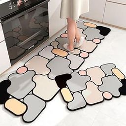 Glaceon Farmhouse Kitchen Mats for Floor 2 Piece Set Kitchen Rugs and Mats Non Skid Comfort Kitchen Standing Mat for Bedroom Laundry Room (Multicolor)-image-59