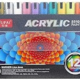 Paint Marker Pens,12 Colors Premium Waterproof Permanent Paint Art Marker Medium Pen Set | Pen Set for Rock Painting,DIY Craft | For Rocks Painting, Fabric, Wood-4
