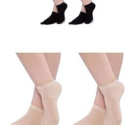| Women 4 Pair Socks | Ladies Hot & Stylish Socks | 2 Pair Skin + 2 Pair Black Color | Ultra Thin | Transparent | Net Socks| with Thumb Style-image-13