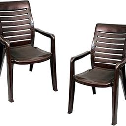 Nilkamal Chr2180 Plastic Mid Back With Arm Chair|Chairs For Home|Dining Room|Bedroom|Kitchen|Living Room|Office-Outdoor-Garden|Dust Free|100% Polypropylene Stackable Chairs|Set Of 2,Brown-picture-13