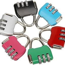 Global 6Pcs 3 Digit Combinations Padlock Safe Cipher Lock Small Combination Lock Resettable Number Lock Small Colorful Code Locks for Suitcases Luggage Briefcases Computer Bags Drawers Cabinets - F-image-52