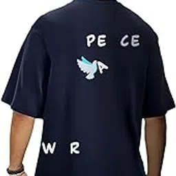 bewakoof Men's Printed Oversized Fit Half Sleeves Round Neck 100% Cotton T-Shirt-picture-4