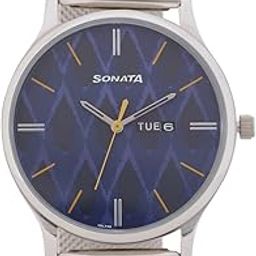 Knot Blue Dial Stainless Steel Strap Watch for Men-NR77105SM04-image-56