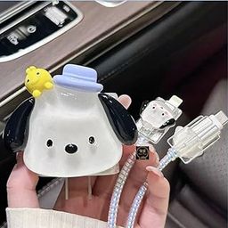 HUB Charger Case for iPhone 18W/20W - Compatible with iPhone 15, 14, 13, 12, 11 Pro Max - Charging Cable & Protective Cover (BLU-HAT-Puppy)-20