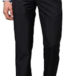 Men's Smart Fit Polyviscose Blend Flat Front Checks Pattern Dark Grey Formal Trouser-image-0