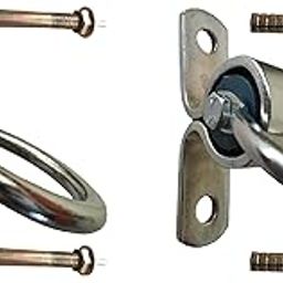 Q1 Beads 2 Pcs Swing Round Jhula Hooks Bearing Kada Ring for Home, Balcony, Garden, Ceiling, Terrace and Patio Use - Heavy Duty(2 Pcs, Chrome, Round)-image-88