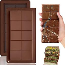 Skytail Break Apart Chocolate Bar Moulds Silicone Big Deep Chocolate Bar Mould Thick Candy Mold Non-Stick for Chocolate Praline Sweets DIY Baking Brownie Gummy Jelly Caramel Granache Party Treats-image-75