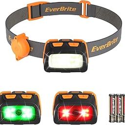 EverBrite Headlamp - 300 Lumens Headlight with Red/Green Light and Tail Light, 7 Lighting Modes, Perfect for Trail Running, Camping, Hiking and More, Adjustable Headband, 3 AAA Batteries Included-23