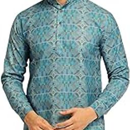 sojanya (Since 1958 Men's Pure Cotton Mustard Embroidered Sequence Kurta-picture-17