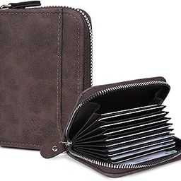 PU Leather 9-Slot Card Holder with 2 Cash Compartments and Zipper Round Closure Credit/Debit/ATM Card Holder (Coffee)-image-65