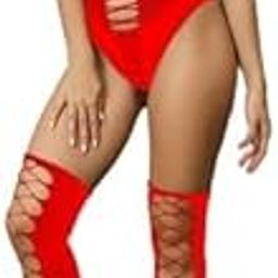 Women's Polyamide & Spandex Costume Style with Knee length stockings Body Lingerie-picture-14