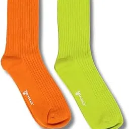 thela gaadi Ribbed Crew Length Socks for Men & Women | 100% Combed Cotton, Solid Colorful, Long Socks | Unisex, Odour Free, Breathable & Free Size (10+ Yrs)-picture-8