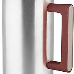 Milton Citrine Stainless Steel 1600 Water Jug with One Touch Flap Snap Fit Lid, Mirror Finish, Strong and Sturdy Handle, Spill Proof Pouring, Single Walled, Light Weight, Easy Grip, 1550 ML, Red-image-48
