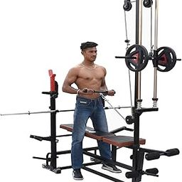 Hashtag Fitness 20 in1 gym bench(Flat & Incline) with lat pull down for home workout - Black , Max weight : 250 Kg-picture-28