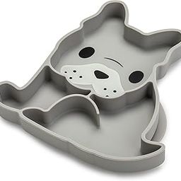 melii Divided Silicone Suction Plate - 100% Silicone, for Baby, Toddlers – BPA Free, Dishwasher & Microwave Safe (Bulldog)-image-23