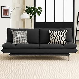 FURNY Edo Fabric 3 Seater Sofa Cum Bed Set (Dark Grey)-image-54