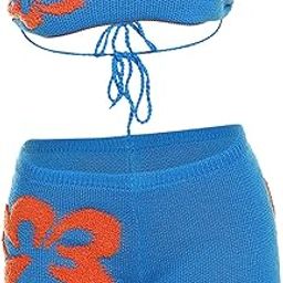 VELURA 2Pcs Women Knitted Shorts Set Outfits Stylish Tube Crop Tops S|1 Women Swimsuit|Clothing, Shoes & Accessories|Clothing, Shoes & Accessories-image-36
