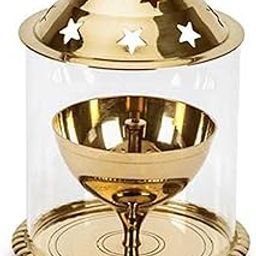 Brass Golden Akhand Diya – Elegant Traditional Oil Lamp, Durable Brass Construction Golden Akhand Diya (Gold, 3.9 Inch x 3.9 Inch x 5.9 Inch)-image-90