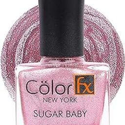 New York Sugar Baby Nail Polish Metallic Shimmery Matte Gel Like Finish, 21 Toxin Free, Long Lasting, Non-yellowing, Light Pink Nail Polish Women 9Ml-9