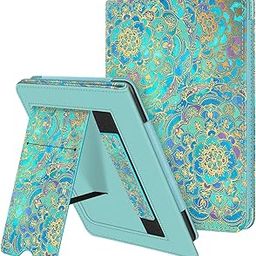 Fintie Stand Case for 6.8" Kindle Paperwhite (11th Generation-2021) and Kindle Paperwhite Signature Edition - Premium PU Leather Sleeve Cover with Card Slot and Hand Strap (Shades of Blue)-19