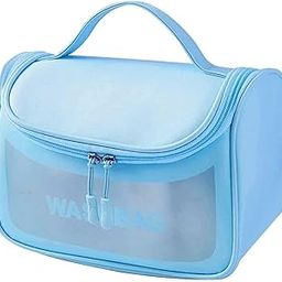 FW FAMEWORLD Polyester Multifunctional Hanging Travel Toiletry Case For Men Women Makeup Organiser Cosmetic Case Bag Household Grooming Kit Storage Travel Bag (PU Blue)-image-74
