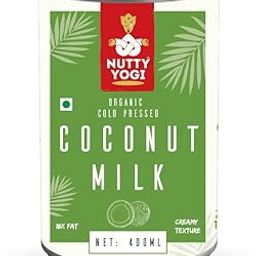 Nutty Yogi Organic Cold Pressed Coconut Milk High Fat 400 ml Tin | Pure & Sure Organic Coconut Milk | Lactose-Free | Preservatives Free | Gluten-Free | No Added Sugar | Soya Free | No Trans-Fat | Low Calorie| Vegan Milk | Coconut Milk Fresh |-image-36