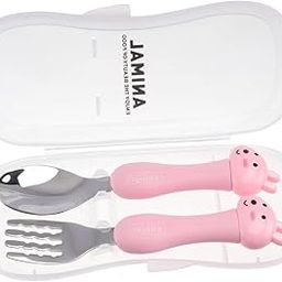 TROVEXX 2-Pcs Kids Travel Spoon & Fork Set Children Portable Tableware Toddler Utensils Kids Spoon & Fork Set with Travel Case, Random Design & Color Kids Travel Carry Set - Pack of-1 (Pink)-image-23
