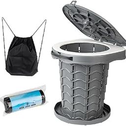 CALANDIS™ Foldable Toilet Stool Travel Potty Beach Backpacking Portable Toilet Deep Gray | Portable Toilets & Accessories | Hygiene & Sanitation | & Hiking | Outdoor Sports-image-21