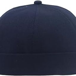 |AZ| Unisex Docker Hats Adjustable Leather Buckle Street Casual Brimless Beanie Skull Caps (Blue)-image-73