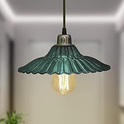 Homesake Vintage Hanging Pendant Light with Blue Glass Shade, Edison Bulb - Retro Industrial Ceiling Lamp for Home Decor,Bohemian Style, Farmhouse Lighting,Industrial Design,Ceiling Fixture(Turquoise)-image-41