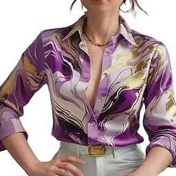 Satin Printed Stylish Shirt for Women-image-75