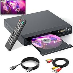 DVD Player for Smart TV, 1080P, USB Input, HDMI/RCA Output Cable Included, Breakpoint Memory, PAL/NTSC-14