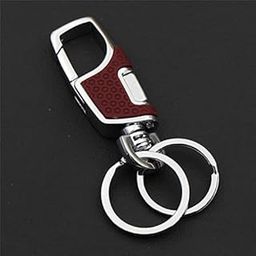Stealodeal Metal Antique Double Key Ring Hook Keychain For Bikes & Car (Maroon)-image-40