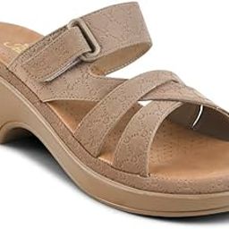 Women Smart Casual Block Heel Sandals | Women's Fashion Double Strap Sandal-5