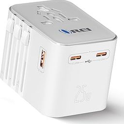 OREI 25Watt Universal Charger Adapter | 2X USBC 1XUSB A - 4-in-1 International Travel Adapter | 10 Years Warranty | Universal Travel Adapter Compatible 150+ Countries | Type C, A, G, I Compatible-13